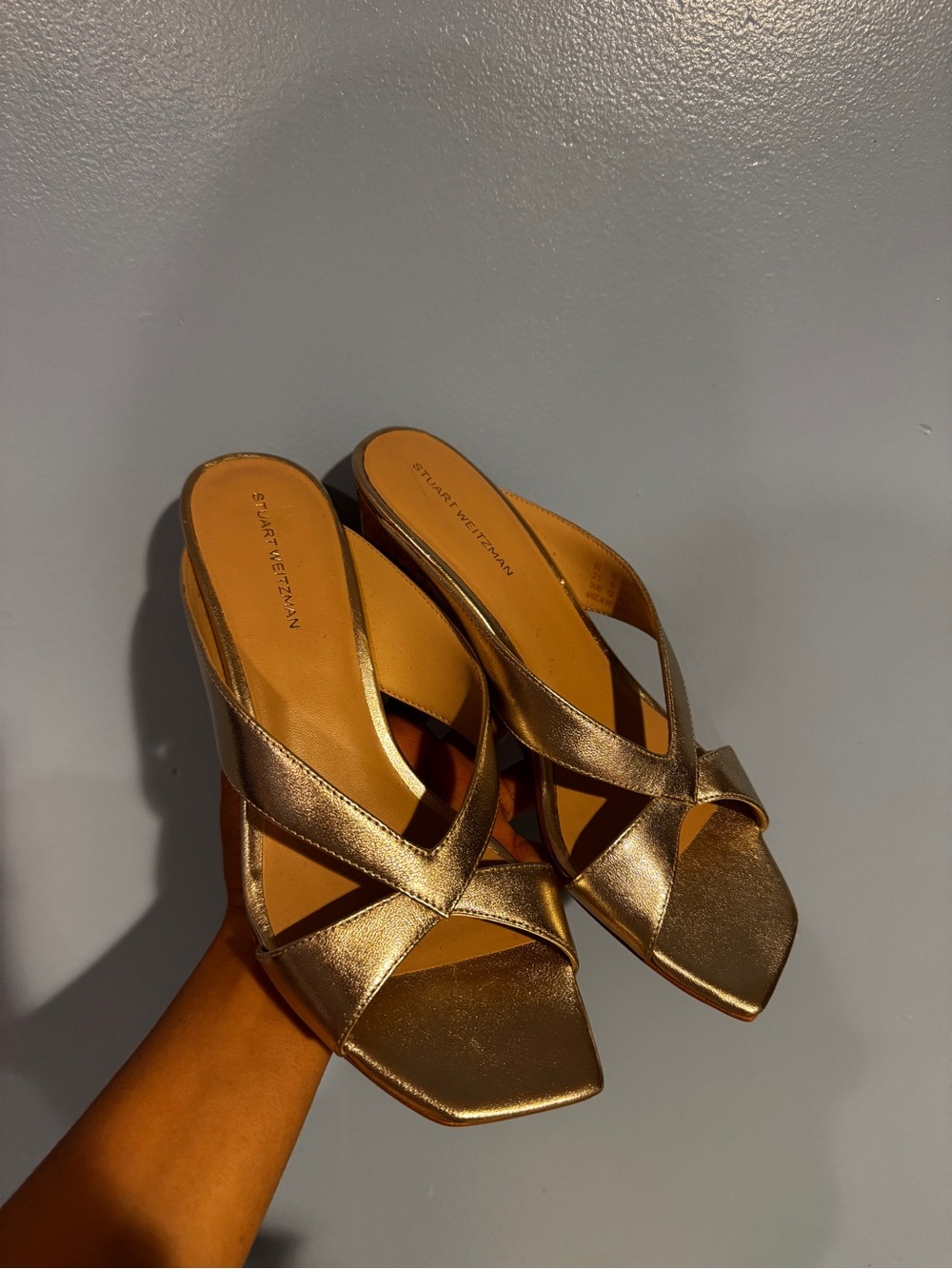 Stuart Weitzman Miami 50 Leather Wedge Sandal